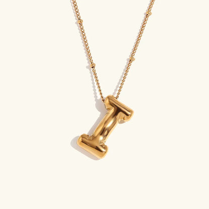 [ElanLuxe]Balloon Gold Initial Necklace