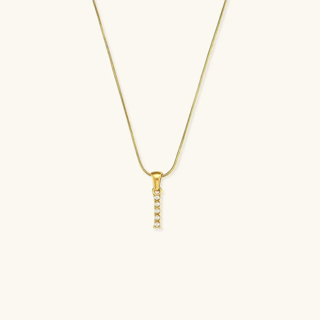 [ElanLuxe]Augustine Initial Letter Pearl Necklace
