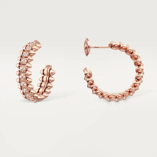 [ElanLuxe Jewelry]CLASH 6.4MM FULL DIAMOND SMALL EARRINGS