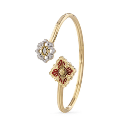 [ElanLuxe Jewelry JEWELRY] OPERA TULLE  GOLD BRACELET WITH ENAMEL BACKGROUND