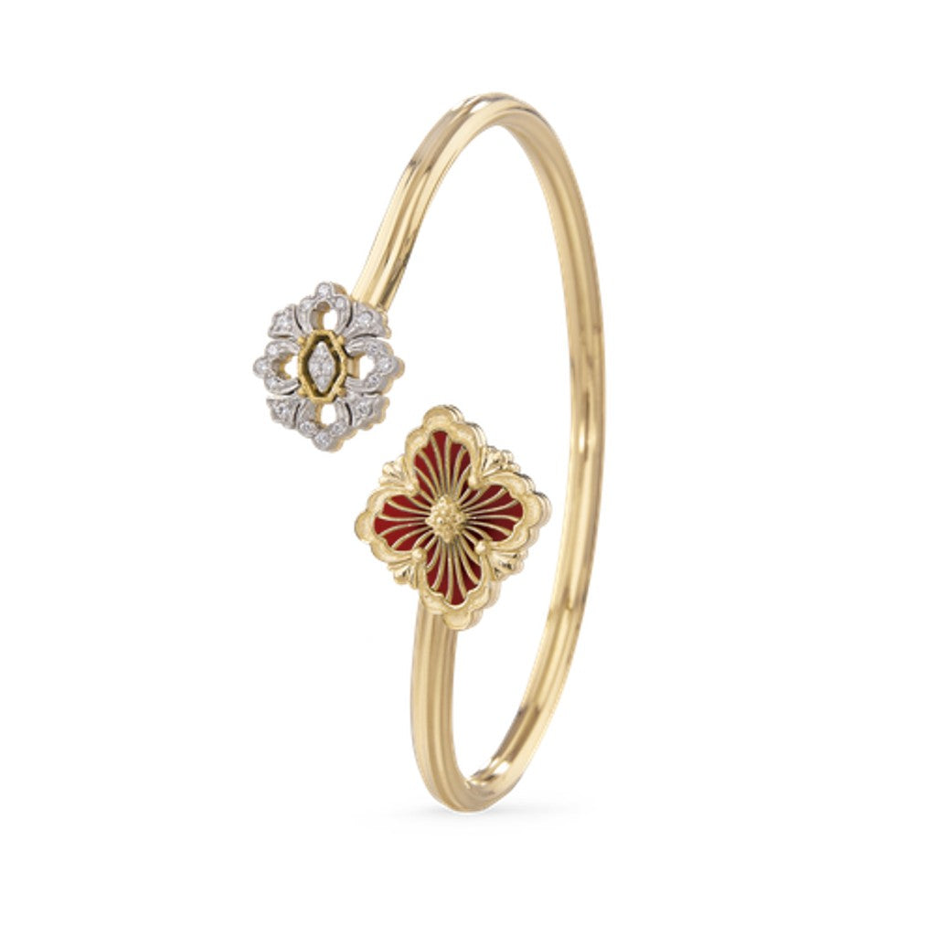 [ElanLuxe Jewelry JEWELRY] OPERA TULLE  GOLD BRACELET WITH ENAMEL BACKGROUND