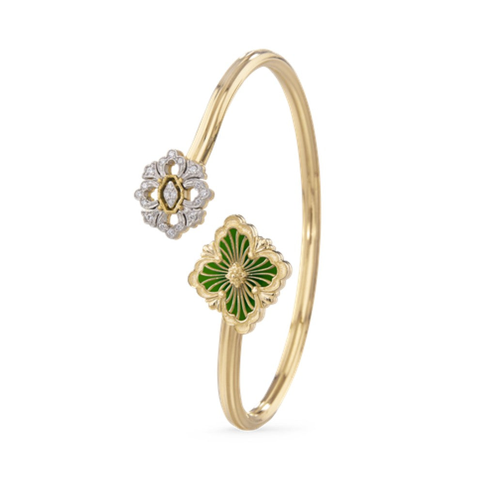 [ElanLuxe Jewelry JEWELRY] OPERA TULLE  GOLD BRACELET WITH ENAMEL BACKGROUND
