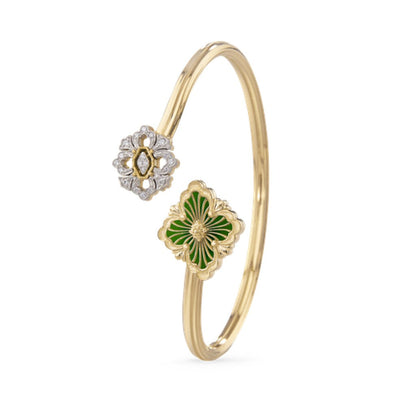 [ElanLuxe Jewelry JEWELRY] OPERA TULLE  GOLD BRACELET WITH ENAMEL BACKGROUND