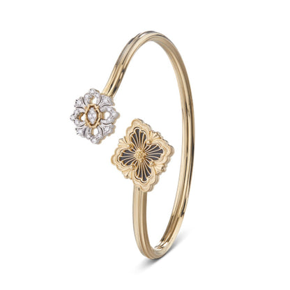 [ElanLuxe Jewelry JEWELRY] OPERA TULLE  GOLD BRACELET WITH ENAMEL BACKGROUND