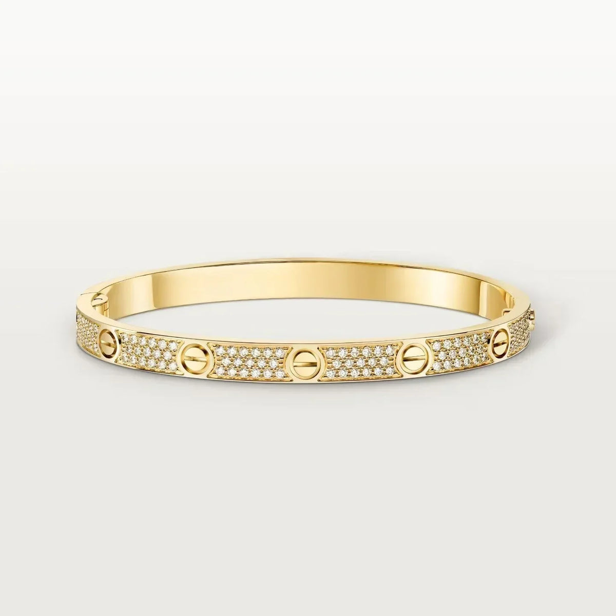 [ElanLuxe Jewelry]Clover Laser  Pulsar Stone 5-Motif & LOVE Diamond-Paved Bracelet Stack Set