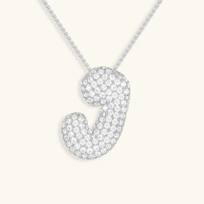 [ElanLuxe]Bubble Initial Diamond Necklace