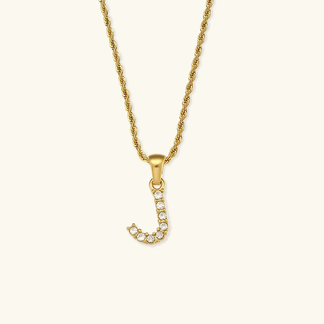 [ElanLuxe]Maeve Letter Initial Diamond Necklace