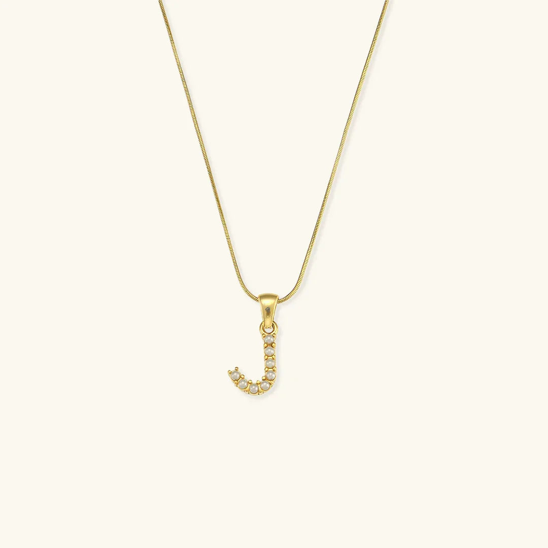 [ElanLuxe]Augustine Initial Letter Pearl Necklace