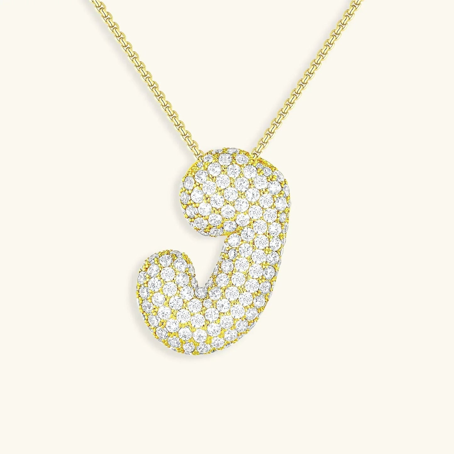 [ElanLuxe]Bubble Initial Diamond Necklace