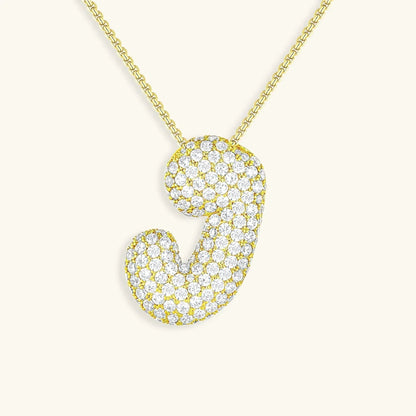 [ElanLuxe]Bubble Initial Diamond Necklace