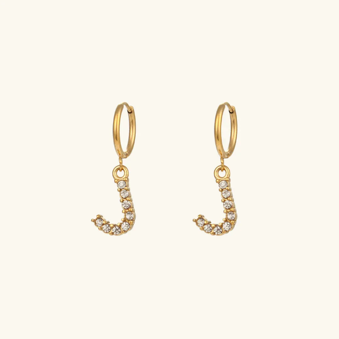 [ElanLuxe]Wilhemina Initial Letter Earrings