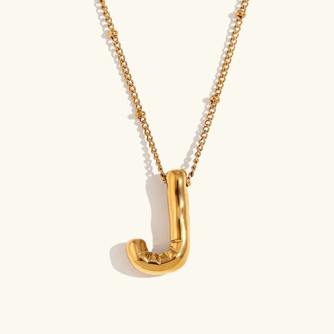 [ElanLuxe]Balloon Gold Initial Necklace