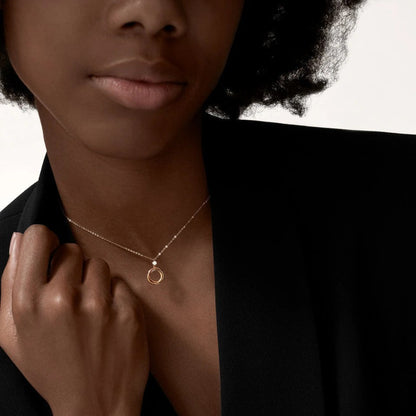 [ElanLuxe Jewelry]TRINITY  NECKLACE 1 DIAMOND