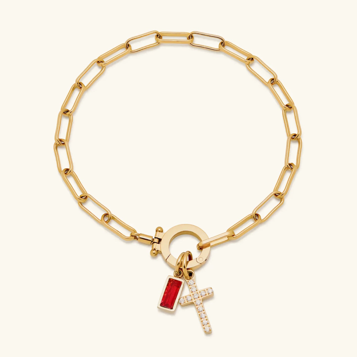 [ElanLuxe]Annabella Birthstone Cross Bracelet
