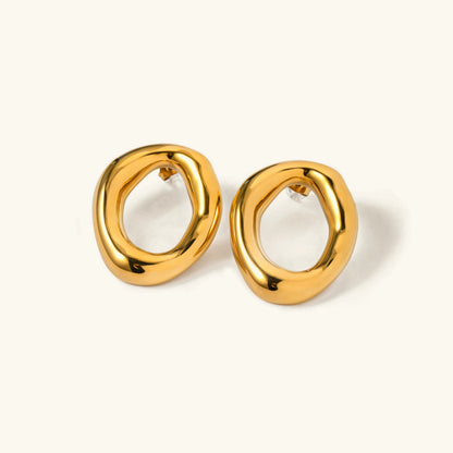 [ElanLuxe]Raquel Open Oval Earrings