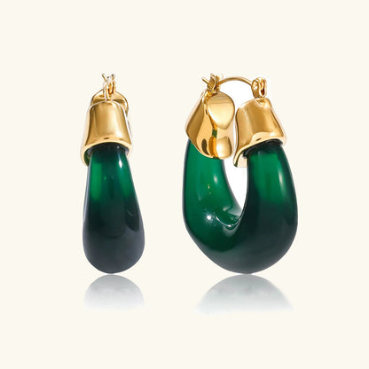 [ElanLuxe]Leighton Chunky Enamel Hoops
