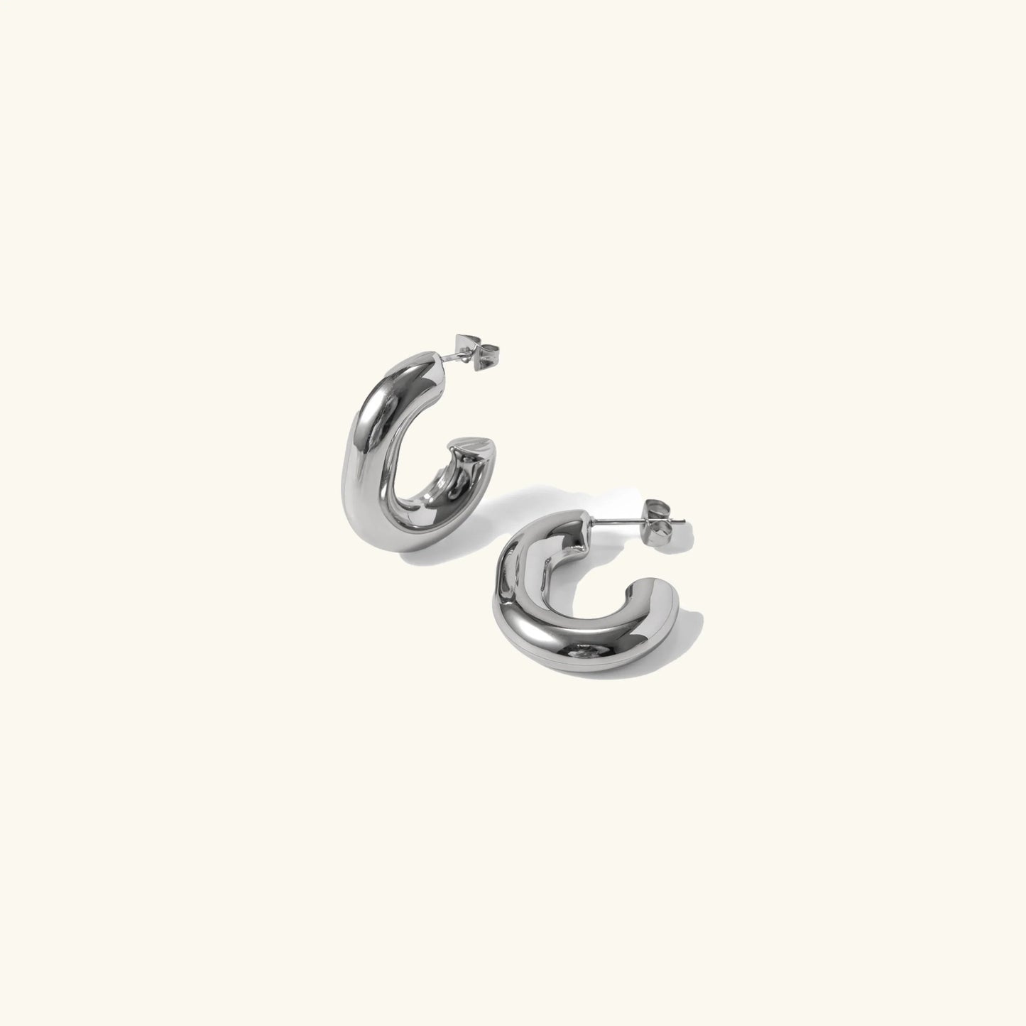 [ElanLuxe]Alera Silver Hoops