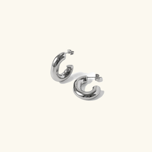 [ElanLuxe]Alera Silver Hoops