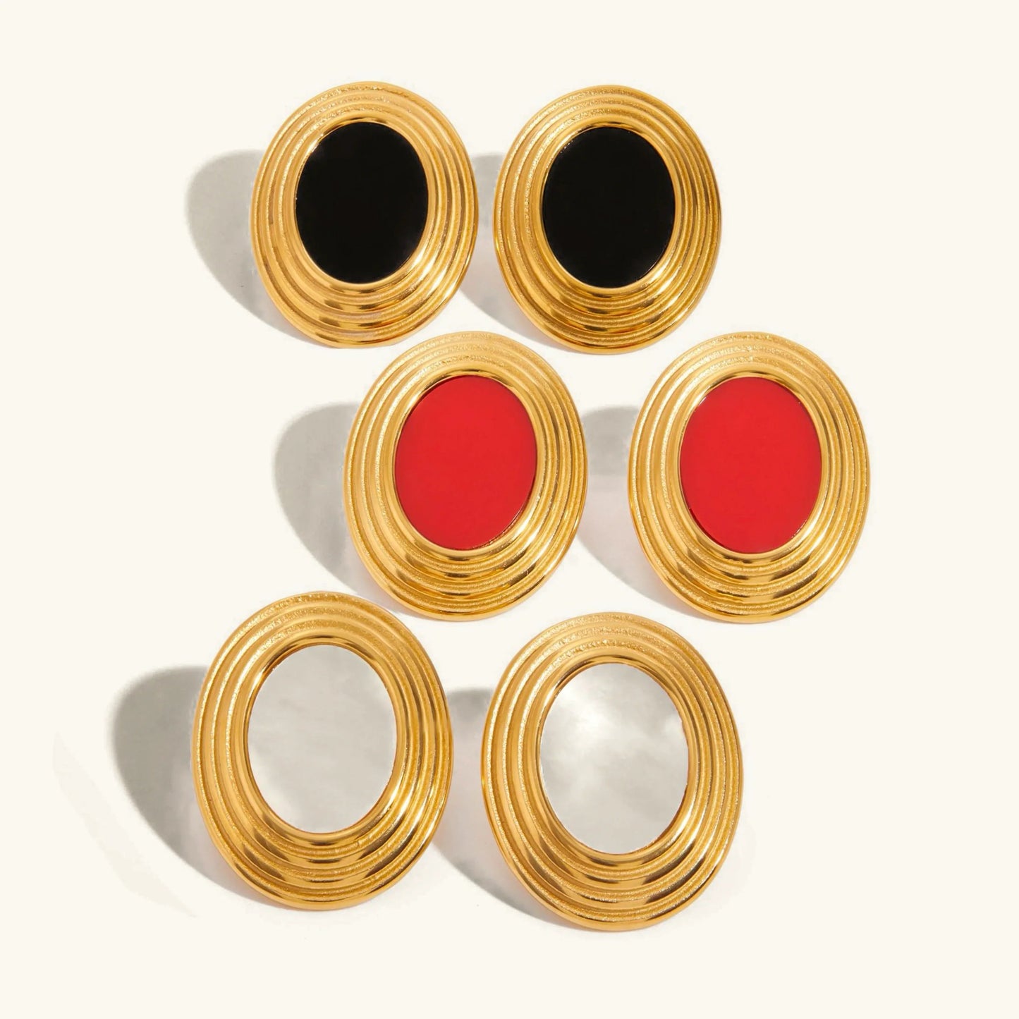 [ElanLuxe]Ruthie Gold Enamel Earrings