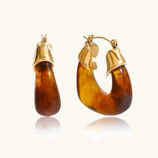 [ElanLuxe]Leighton Chunky Enamel Hoops