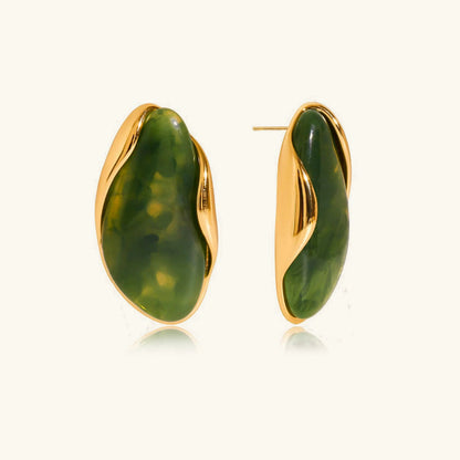 [ElanLuxe]Amelise Polished Gemstone Earrings