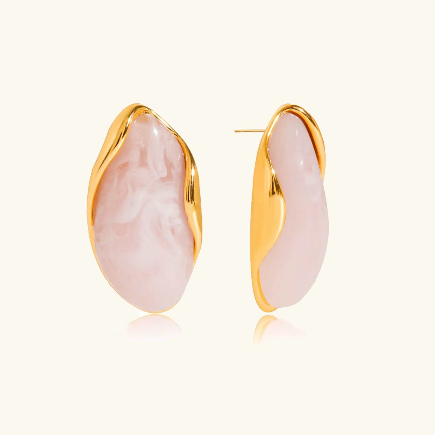 [ElanLuxe]Amelise Polished Gemstone Earrings