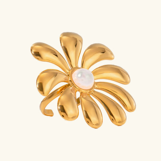 [ElanLuxe]Bellemare Floral Gold Ring