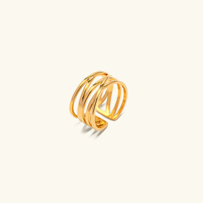 [ElanLuxe]River Gold Ring