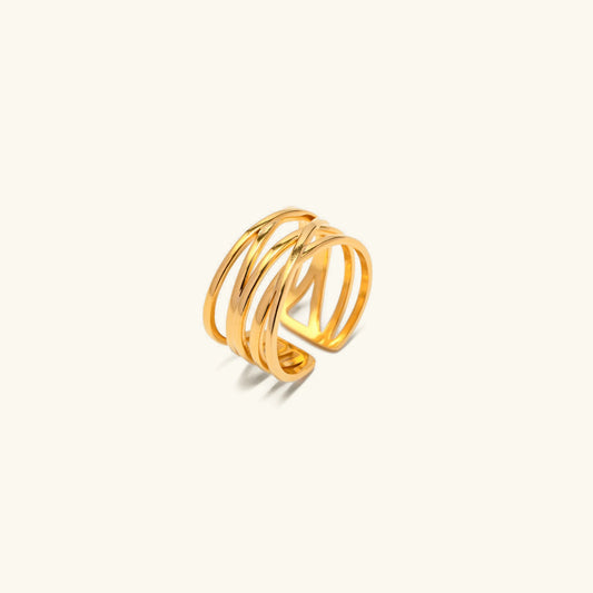 [ElanLuxe]River Gold Ring