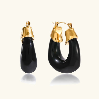 [ElanLuxe]Leighton Chunky Enamel Hoops