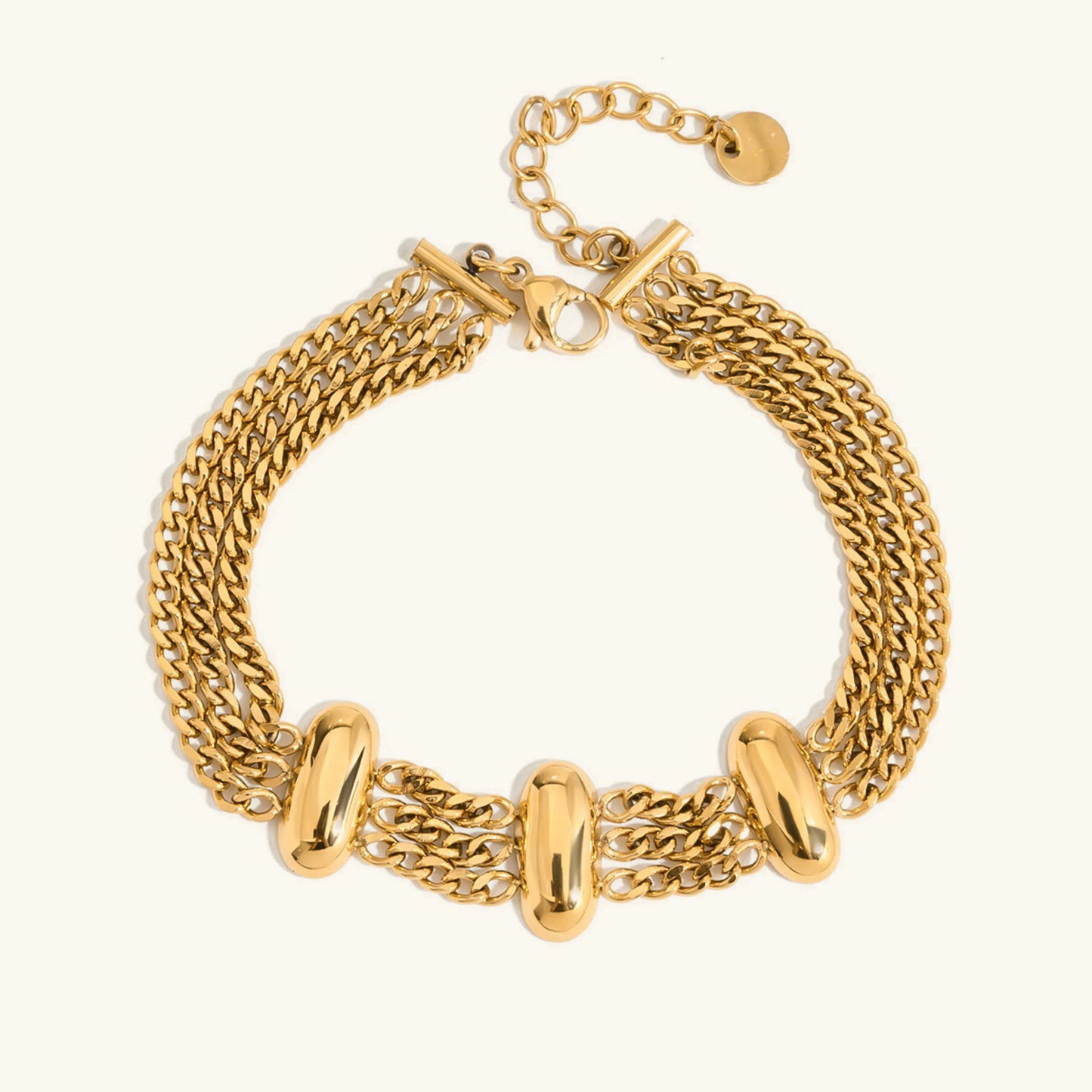 [ElanLuxe]Kathleen Layered Chain Gold Bracelet