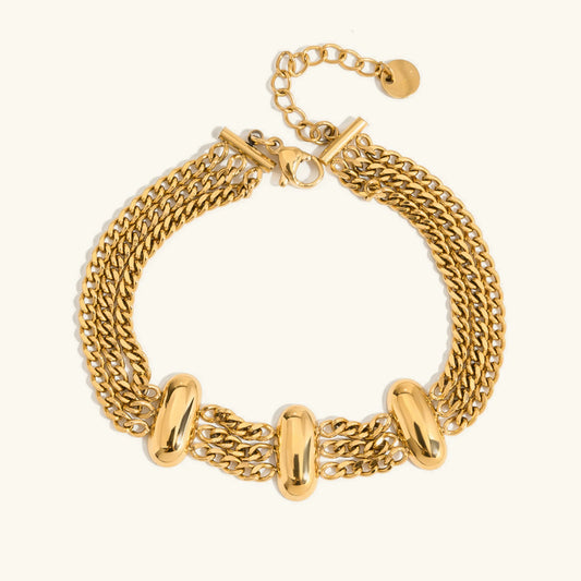 [ElanLuxe]Kathleen Layered Chain Gold Bracelet