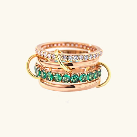 [ElanLuxe]Imani Stacked Diamond Ring