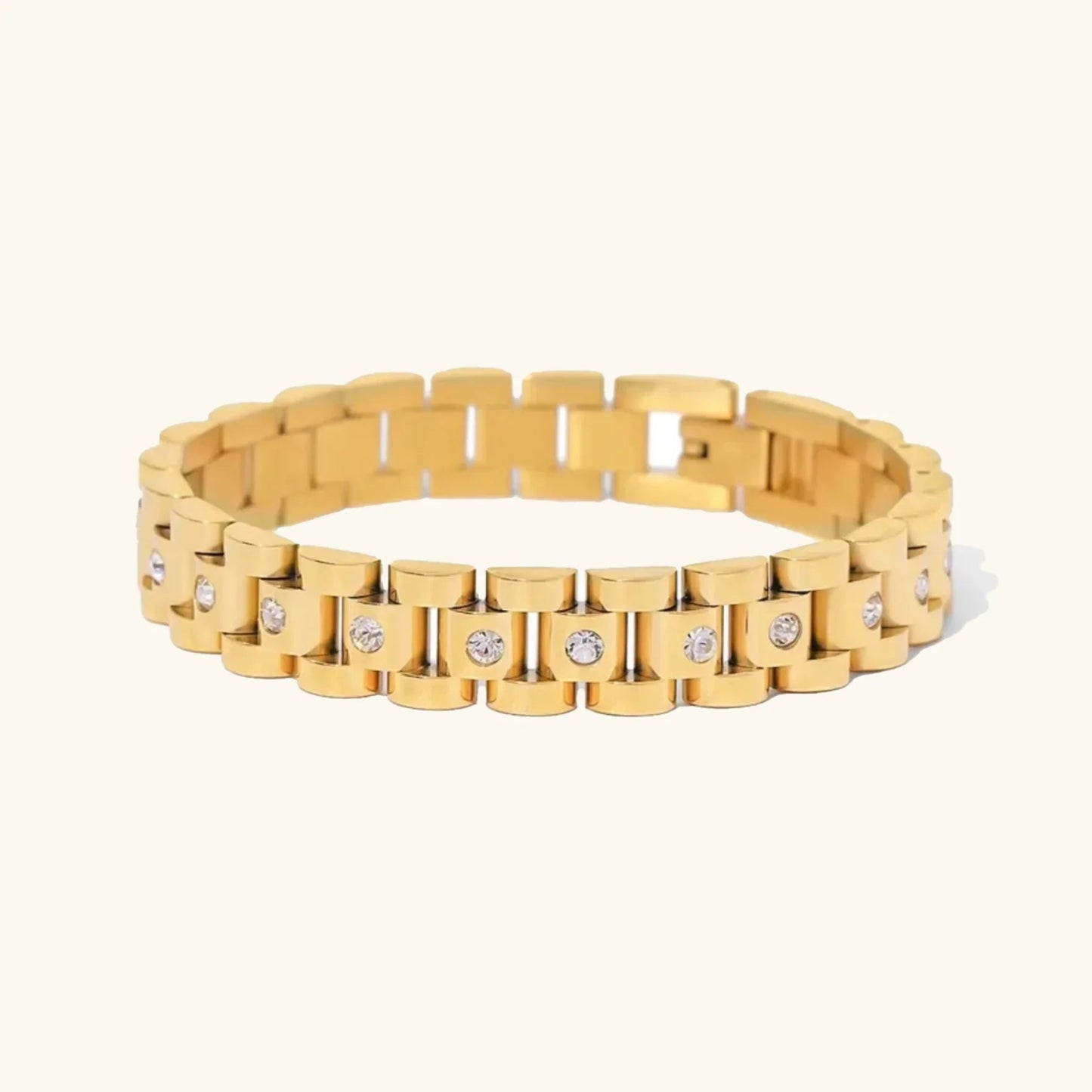 [ElanLuxe]Gold Watchband Bracelet