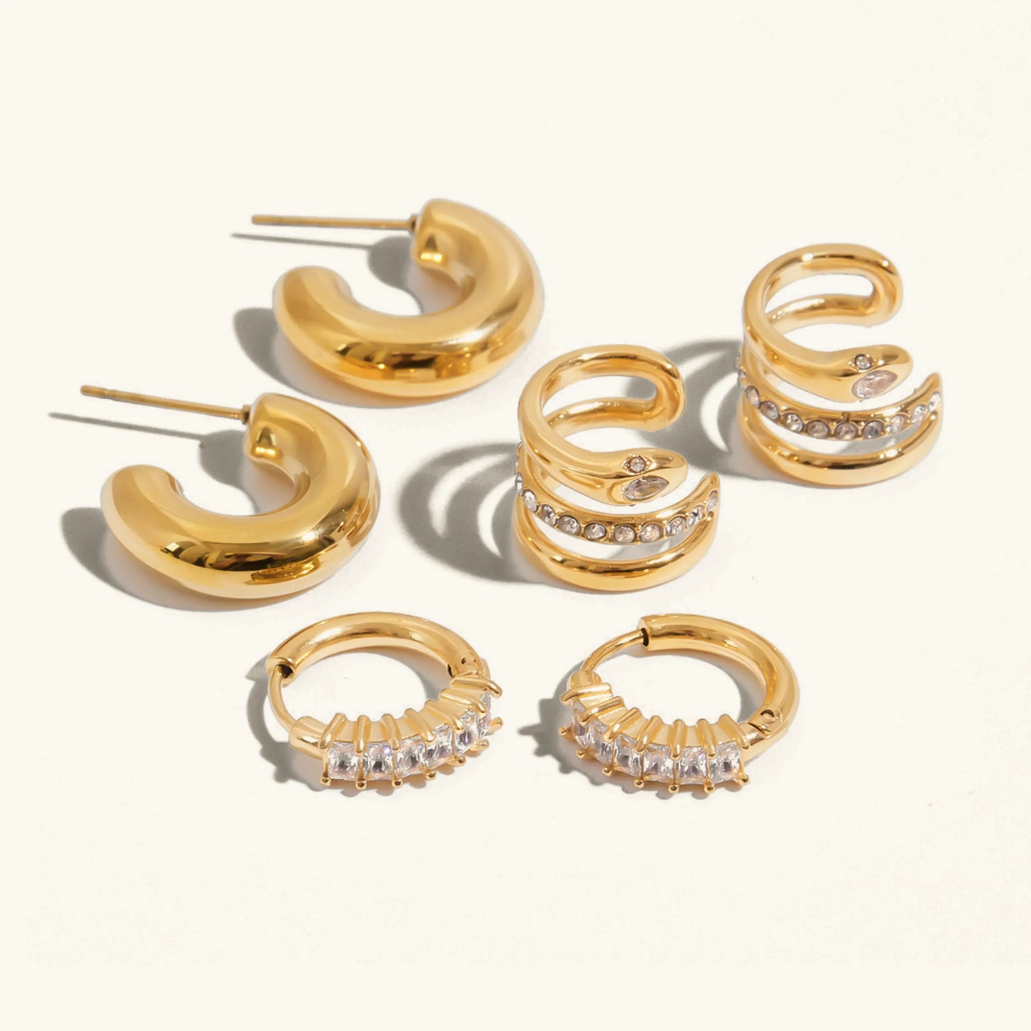 [ElanLuxe]Orielle Staple Gold Earrings Bundle