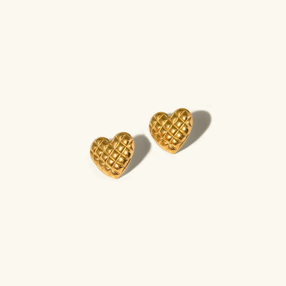 [ElanLuxe]Irina Gold Heart Earrings