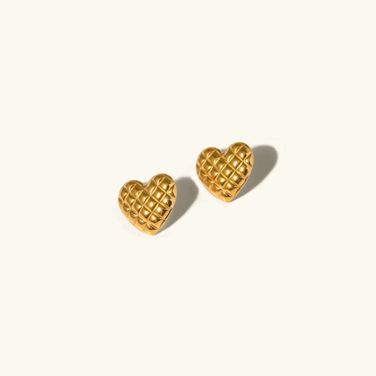 [ElanLuxe]Irina Gold Heart Earrings