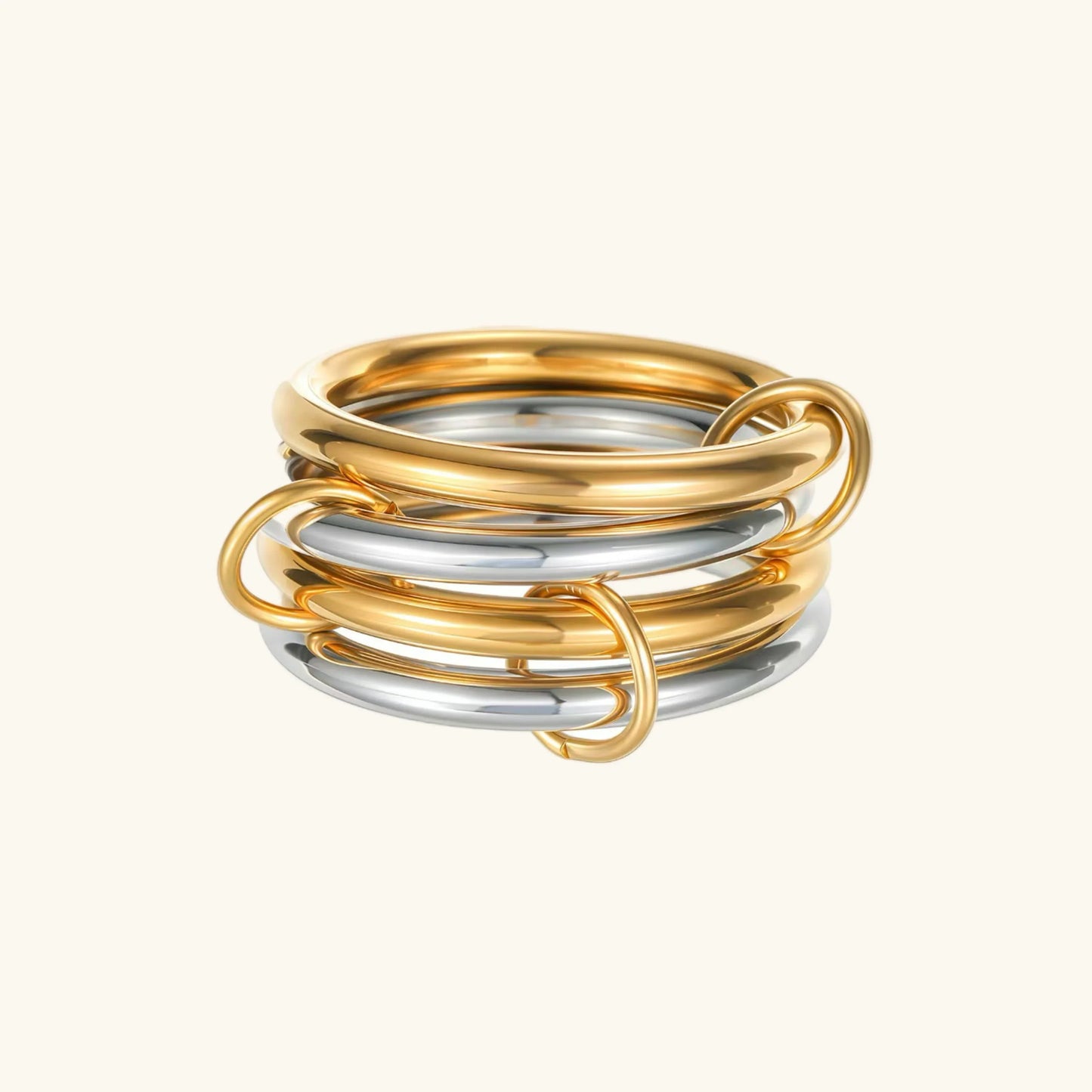 [ElanLuxe]Alexandria Two-Tone Stacked Ring