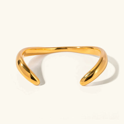 [ElanLuxe]Audrina Contemporary Gold Bangle