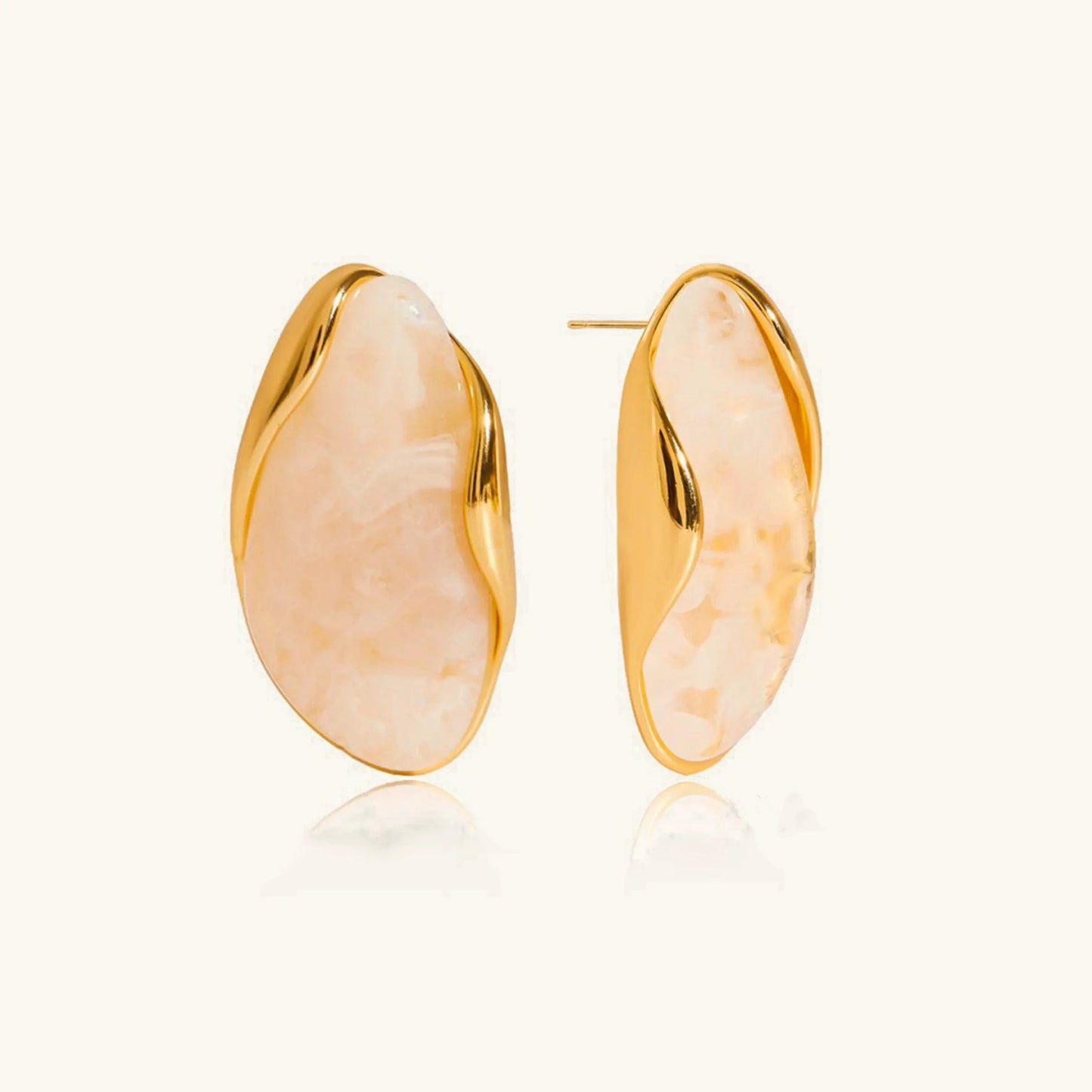 [ElanLuxe]Amelise Polished Gemstone Earrings