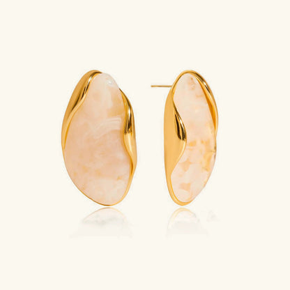 [ElanLuxe]Amelise Polished Gemstone Earrings