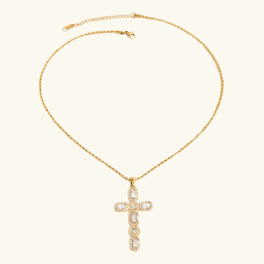 [ElanLuxe]Evangelina Diamond Cross Necklace