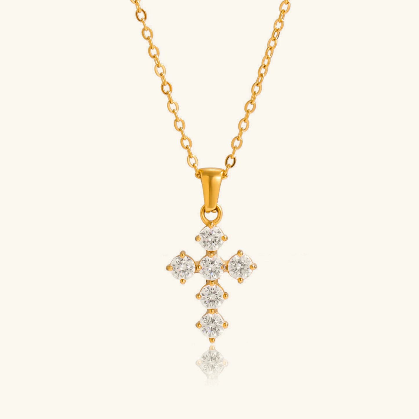 [ElanLuxe]Wynter Diamond Cross Necklace