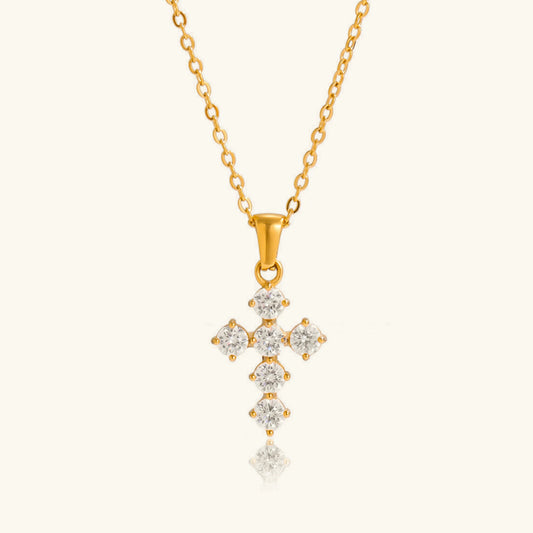 [ElanLuxe]Wynter Diamond Cross Necklace