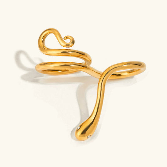 [ElanLuxe]Gemmie Golden Snake Ring