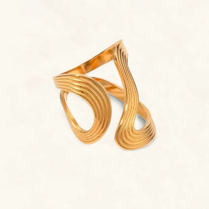 [ElanLuxe]Vivi Twisted Band Gold Ring