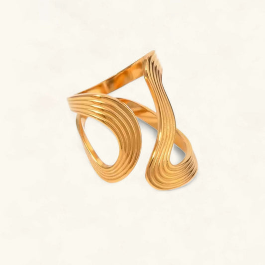 [ElanLuxe]Vivi Twisted Band Gold Ring