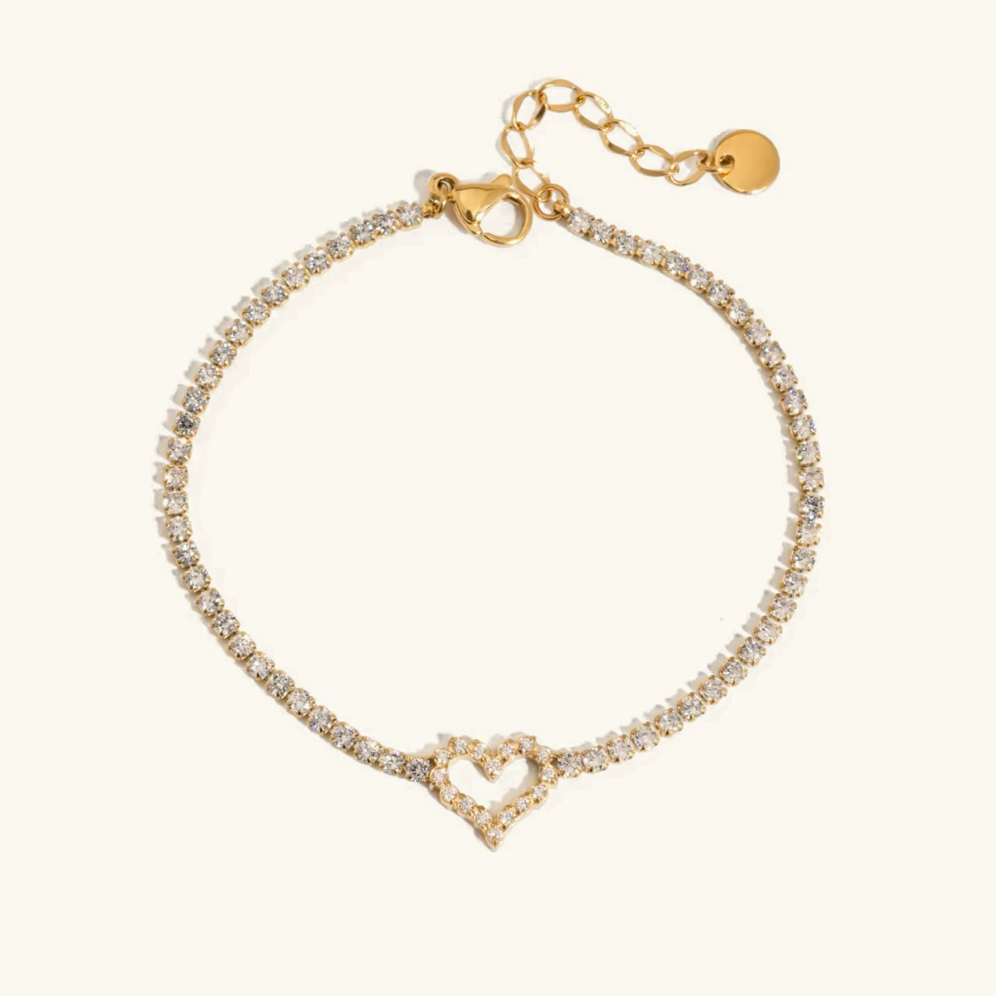 [ElanLuxe]Patrice Diamond Heart Bracelet