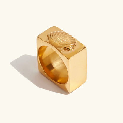 [ElanLuxe]Carlotta Geometric Shell Ring