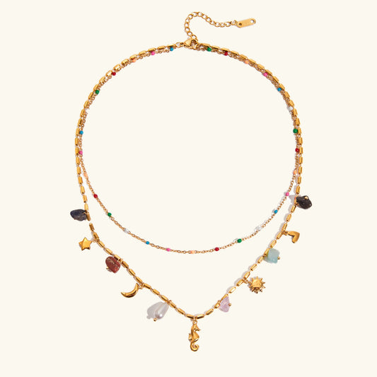 [ElanLuxe]Cambria Coastal Charm Layered Necklace